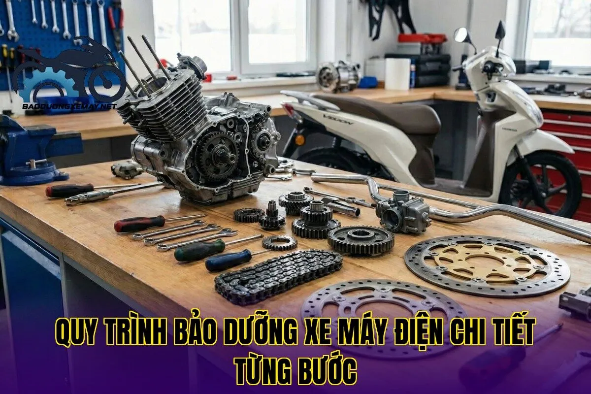 quy trình bảo dưỡng xe máy điện chi tiết từng bước