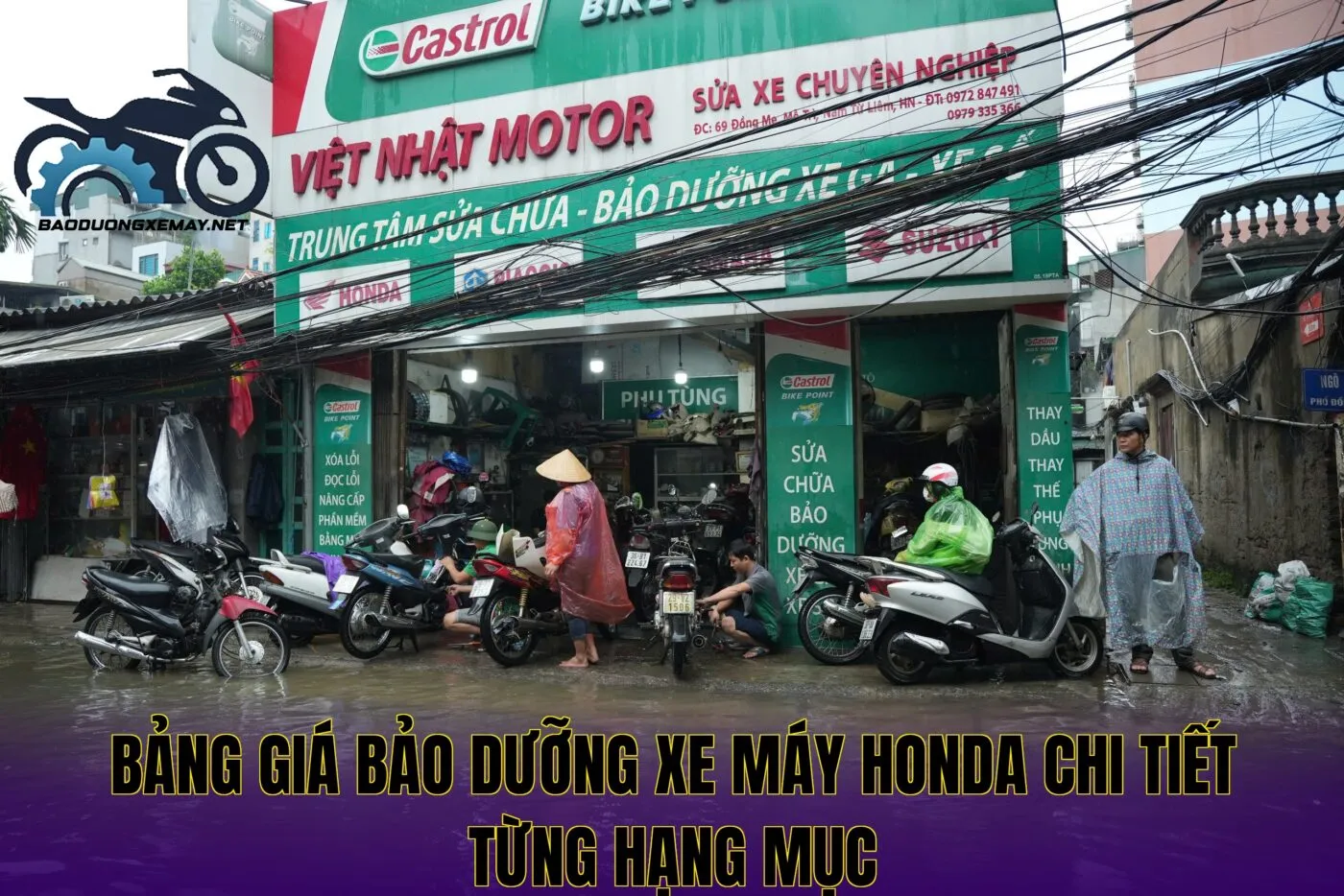 bảng giá bảo dưỡng xe máy Honda chi tiết từng hạng mục