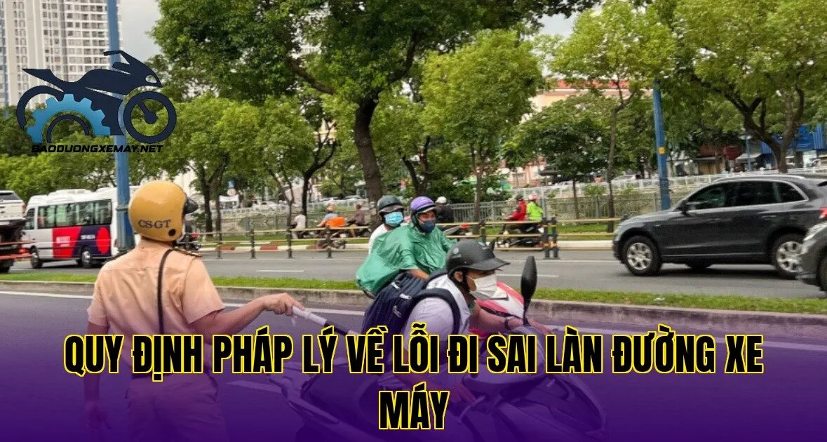 quy định pháp lý về lỗi đi sai làn đường xe máy