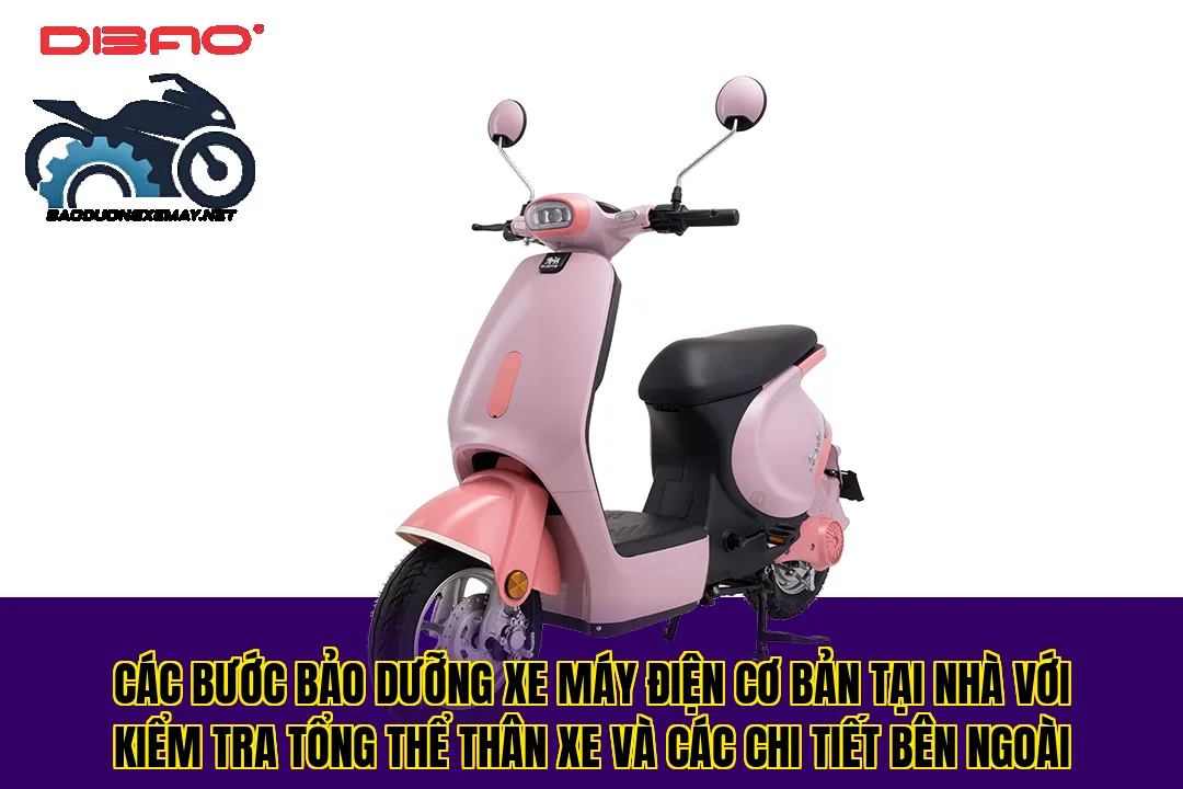 Các bước bảo dưỡng xe máy điện cơ bản tại nhà với kiểm tra tổng thể thân xe và các chi tiết bên ngoài