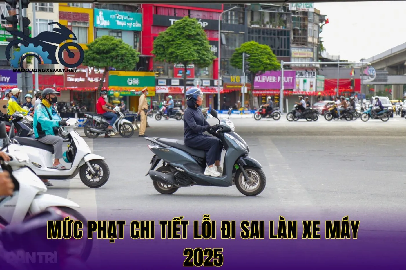 mức phạt chi tiết lỗi đi sai làn xe máy 2025