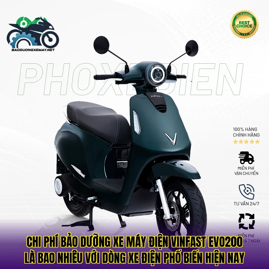 Chi phí bảo dưỡng xe máy điện Vinfast Evo200 là bao nhiêu với dòng xe điện phổ biến hiện nay