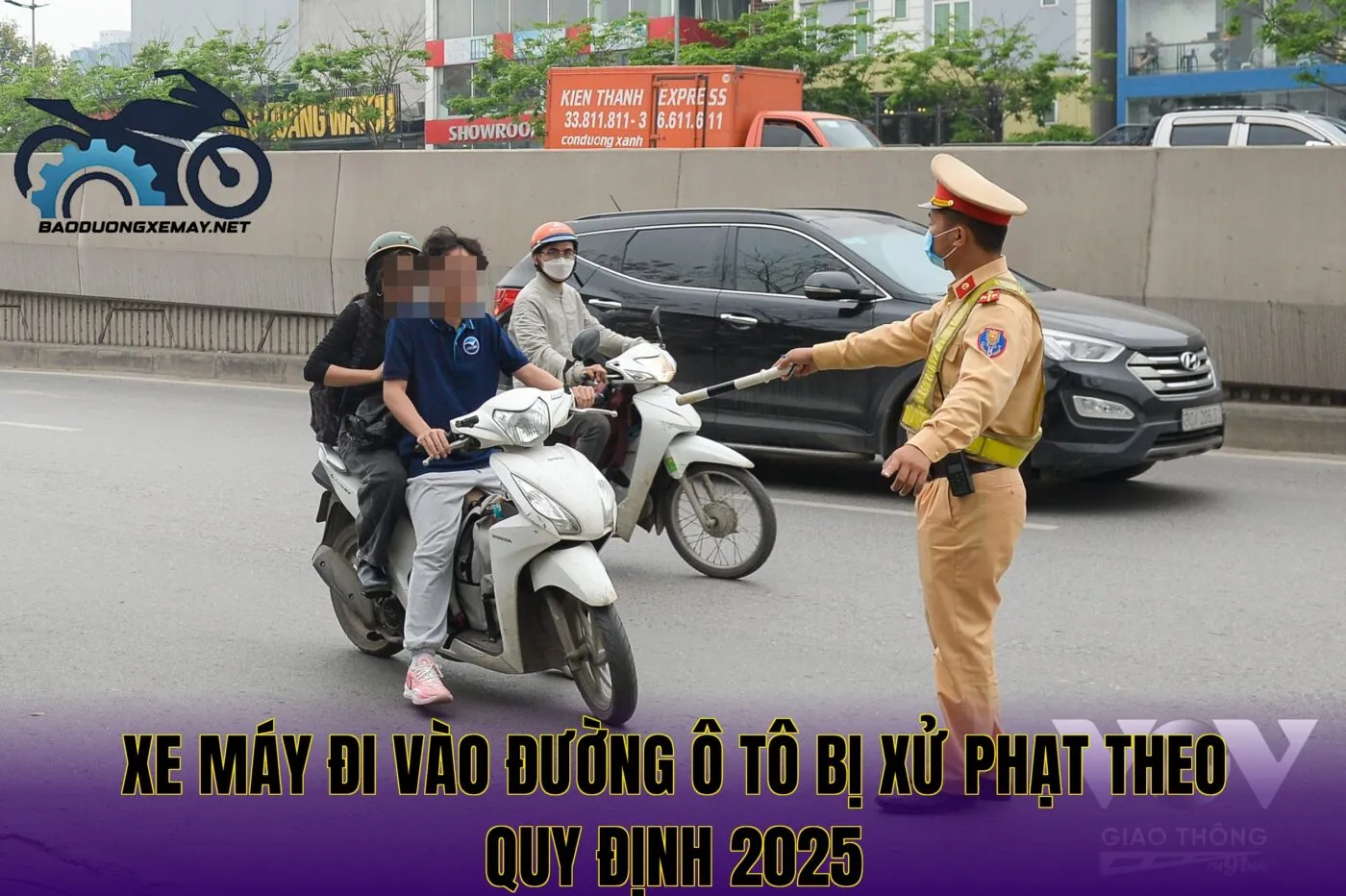 xe máy đi vào đường ô tô bị xử phạt theo quy định 2025