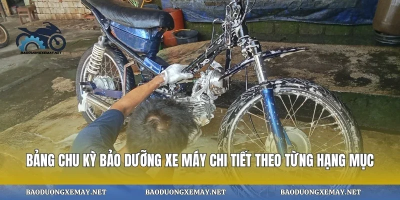 Bảng chu kỳ bảo dưỡng xe máy chi tiết theo từng hạng mục
