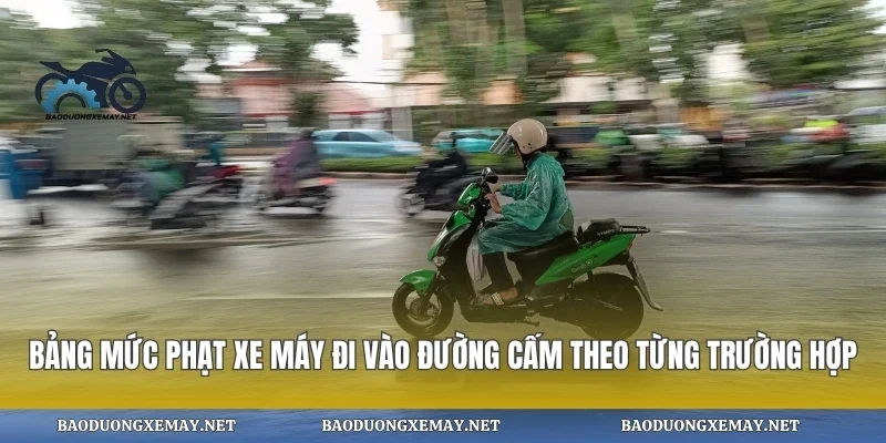 Bảng mức phạt xe máy đi vào đường cấm theo từng trường hợp
