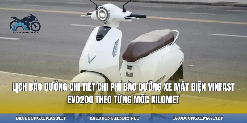Lịch bảo dưỡng chi tiết chi phí bảo dưỡng xe máy điện vinfast evo200 theo từng mốc kilomet