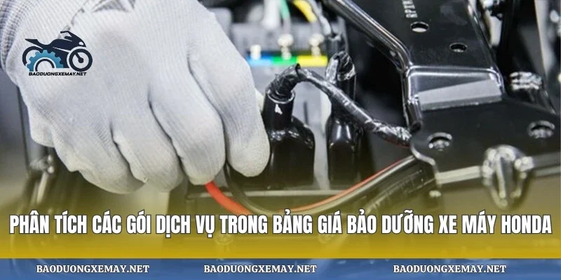 Phân tích các gói dịch vụ trong bảng giá bảo dưỡng xe máy honda