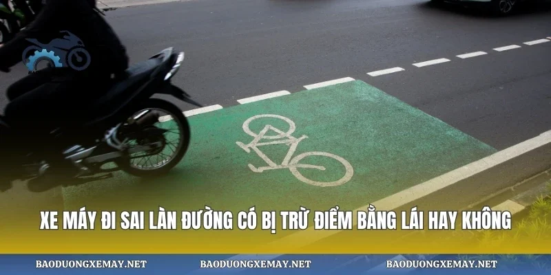 Xe máy đi sai làn đường có bị trừ điểm bằng lái hay không